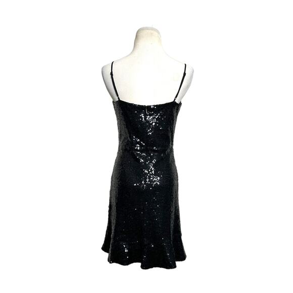 Aqua black sequin sleeveless  mini dress size M - Picture 9 of 14